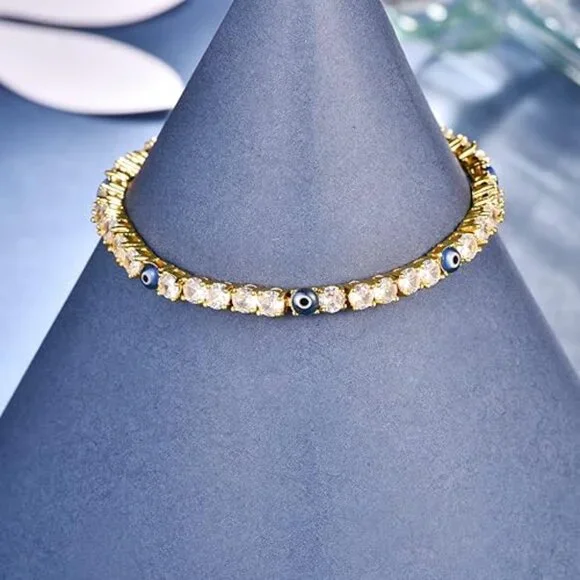 Neiman Marcus 18K Gold Filled Evil Eye Bracelet